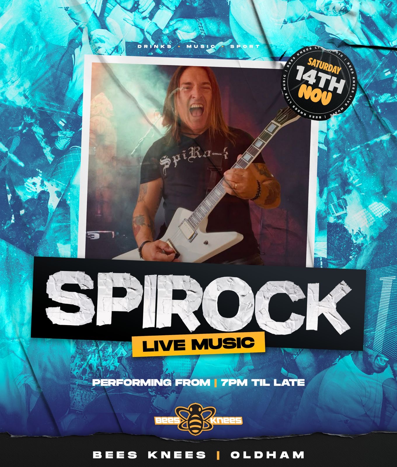 🎤SPIROCK GUITAR LEGEND LIVE @ BEES KNEES OLDHAM🎸